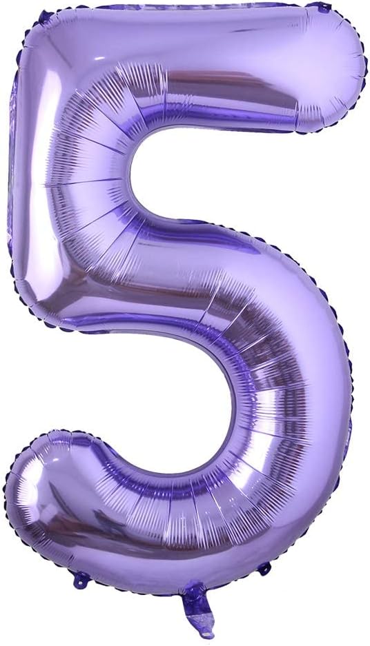 40" Mor Rakam Folyo Balon - 5