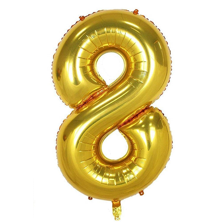 34" Gold Rakam Folyo Balon - 8