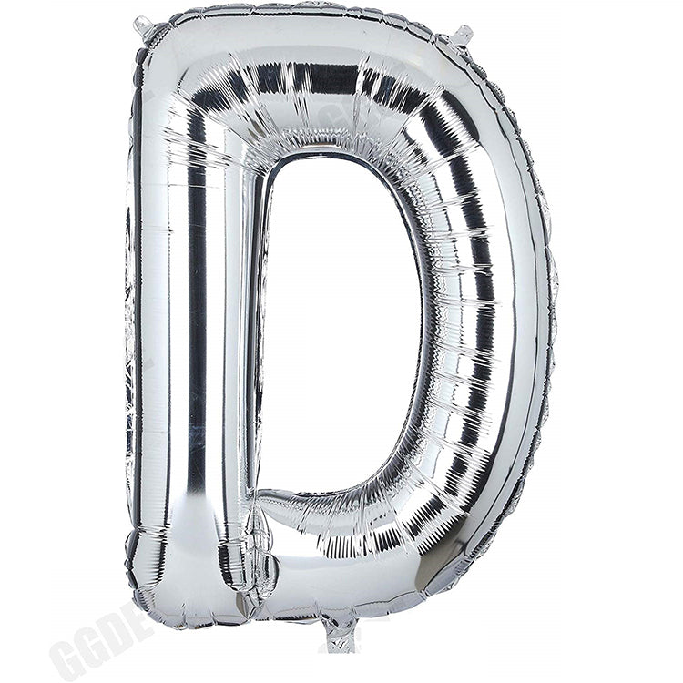 34" Gümüş Harf Folyo Balon - D