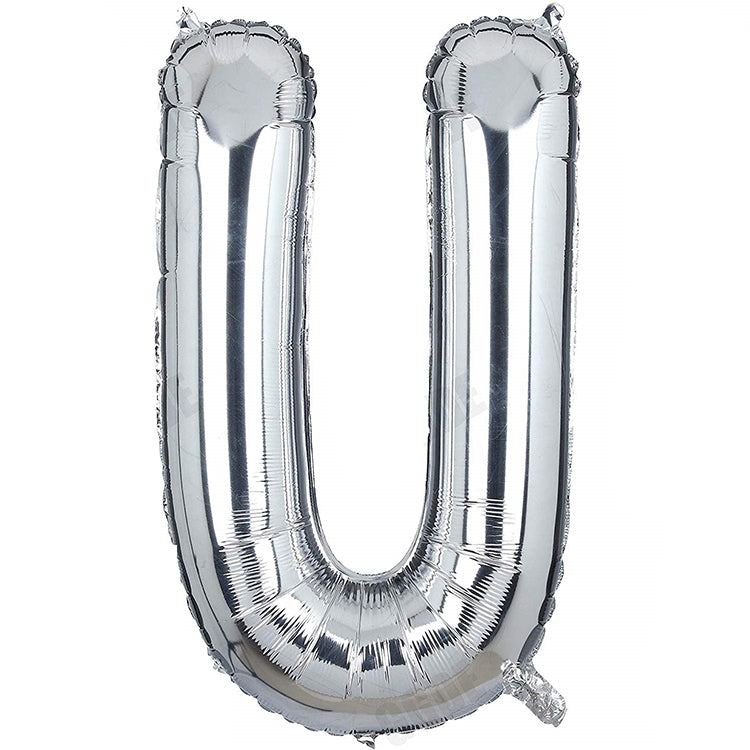 40" Gümüş Harf Folyo Balon - U