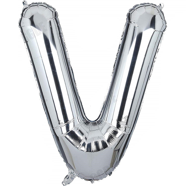 34" Gümüş Harf Folyo Balon - V