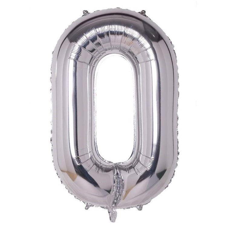 34" Gümüş Rakam Folyo Balon - 0