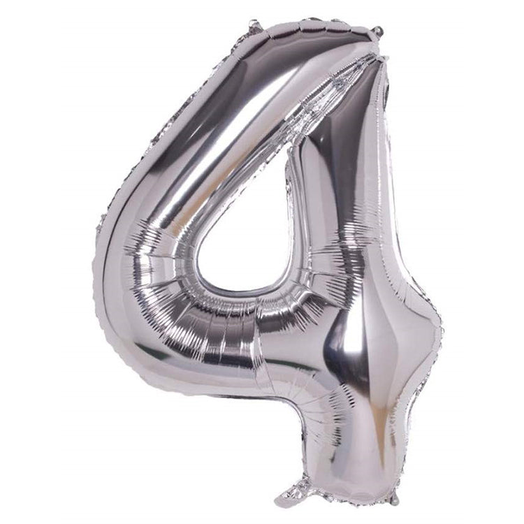 34" Gümüş Rakam Folyo Balon - 4