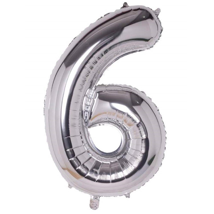 34" Gümüş Rakam Folyo Balon - 6