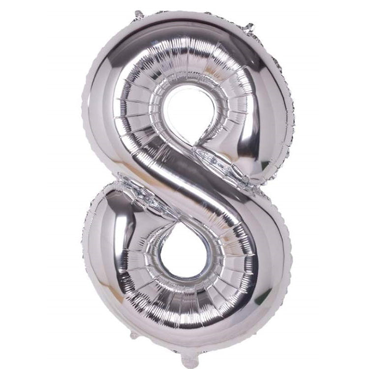 34" Gümüş Rakam Folyo Balon - 8