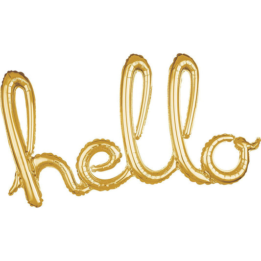 Gold Hello Birleşik Yazı Folyo Balon