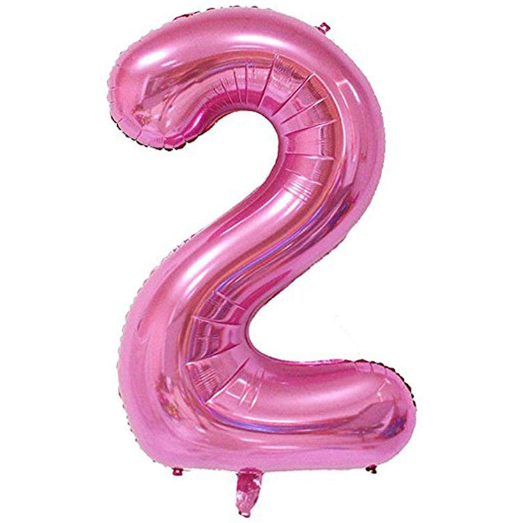 40" Pembe Rakam Folyo Balon - 2