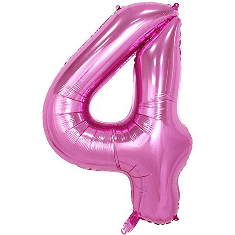 40" Pembe Rakam Folyo Balon - 4