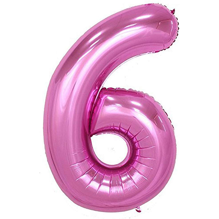 40" Pembe Rakam Folyo Balon - 6