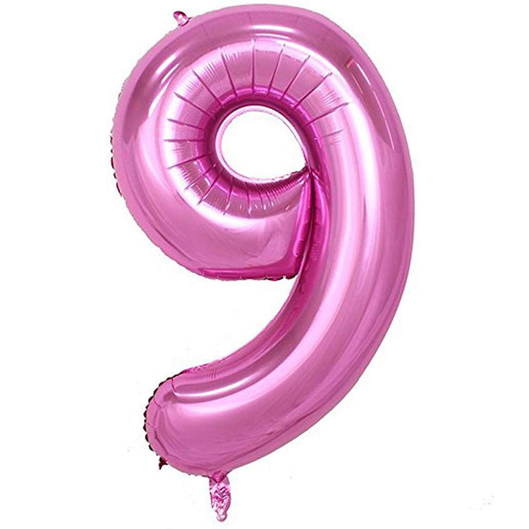 40" Pembe Rakam Folyo Balon - 9