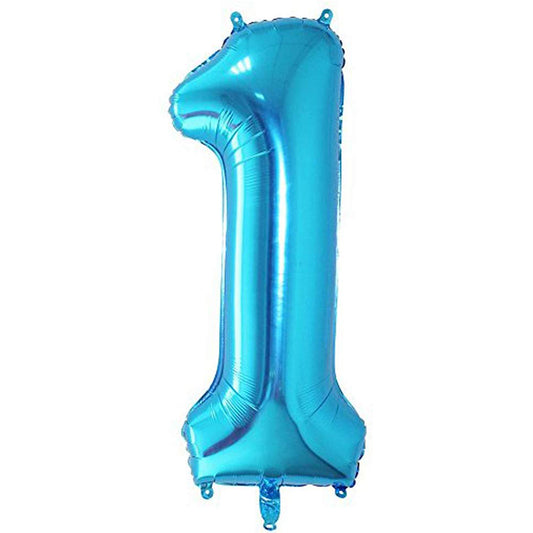 40" Mavi Rakam Folyo Balon - 1