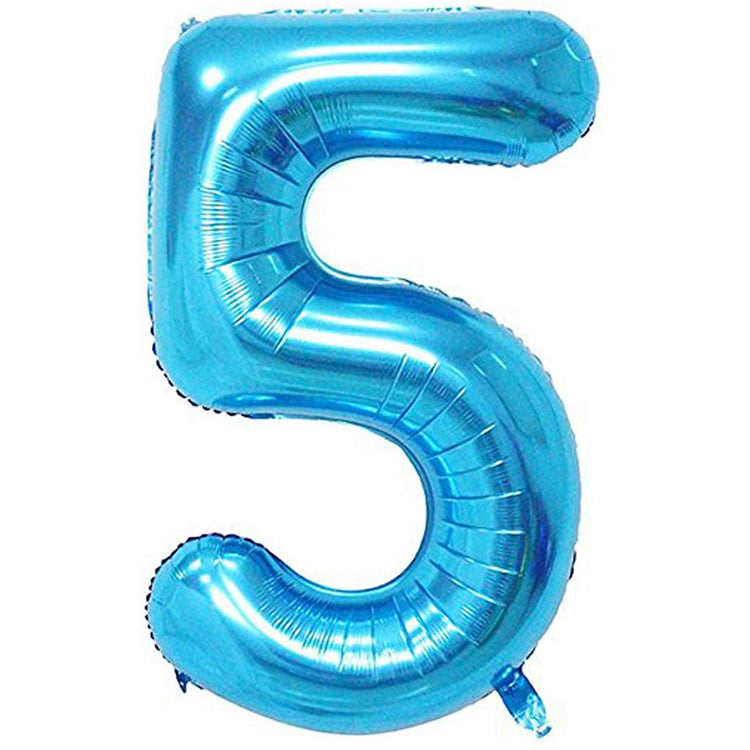 40" Mavi Rakam Folyo Balon - 5