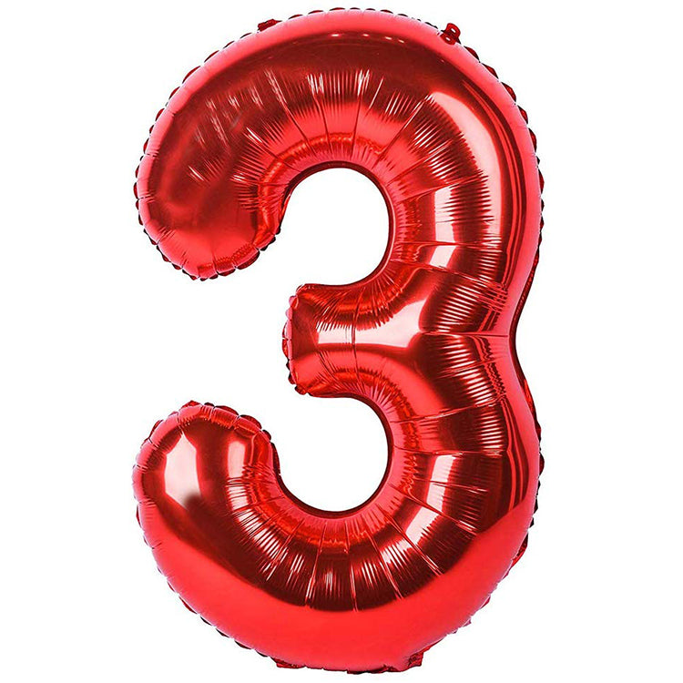 40" Kırmızı Rakam Folyo Balon - 3