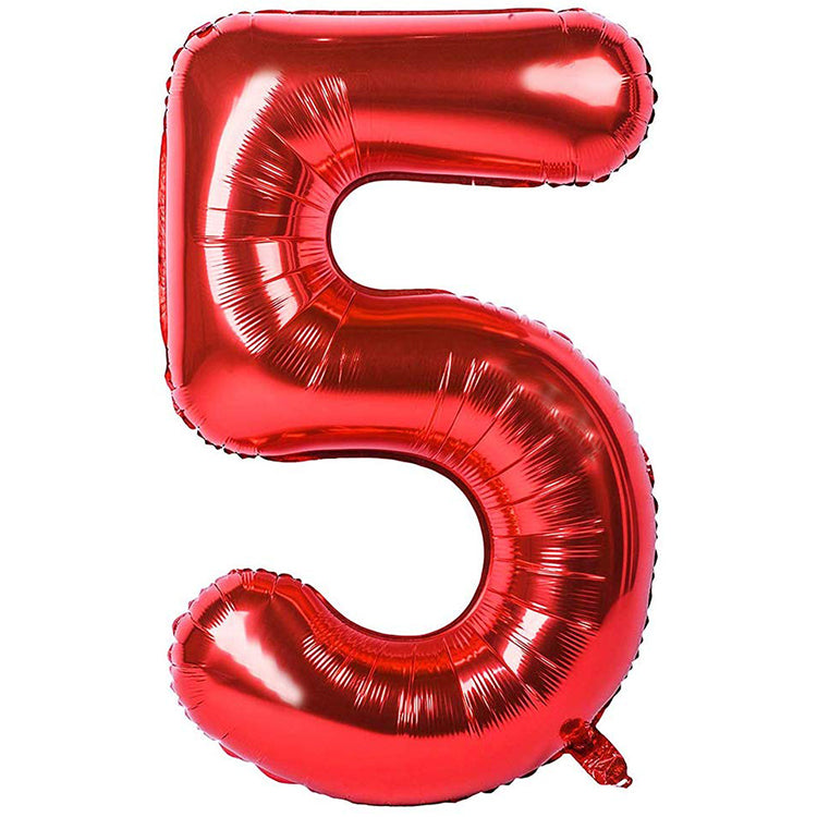40" Kırmızı Rakam Folyo Balon - 5