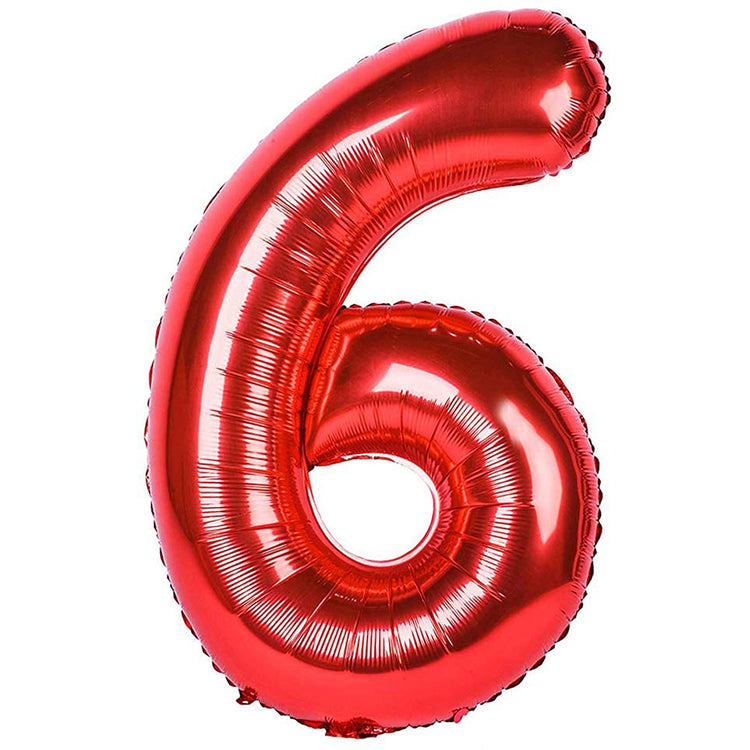 40" Kırmızı Rakam Folyo Balon - 6