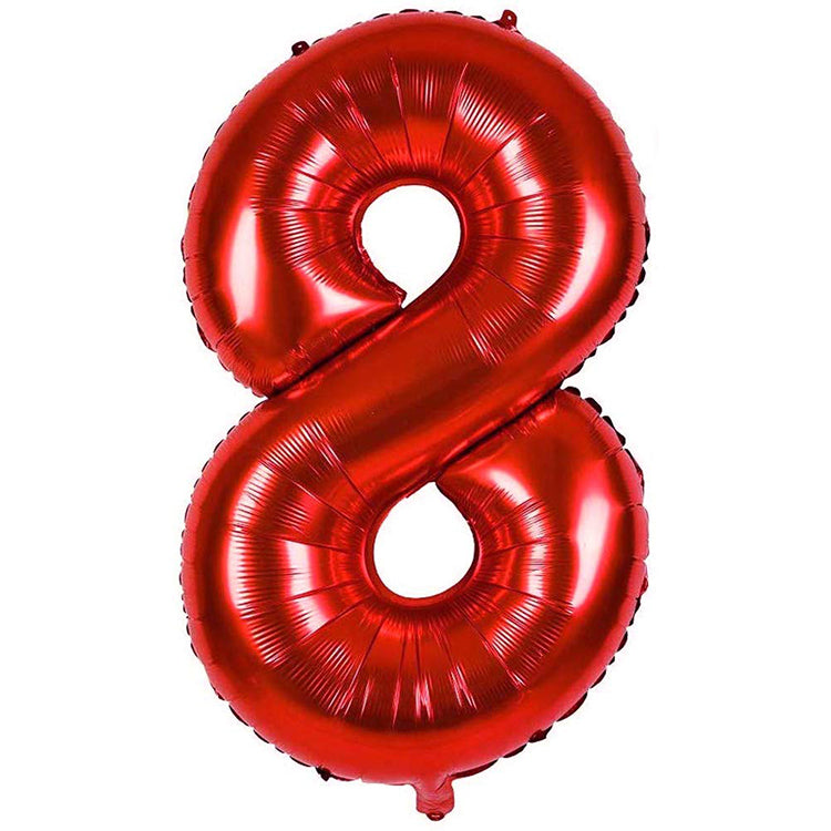 40" Kırmızı Rakam Folyo Balon - 8