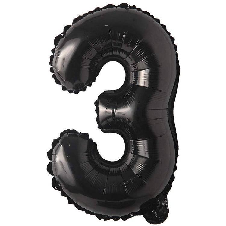 40" Siyah Rakam Folyo Balon - 3