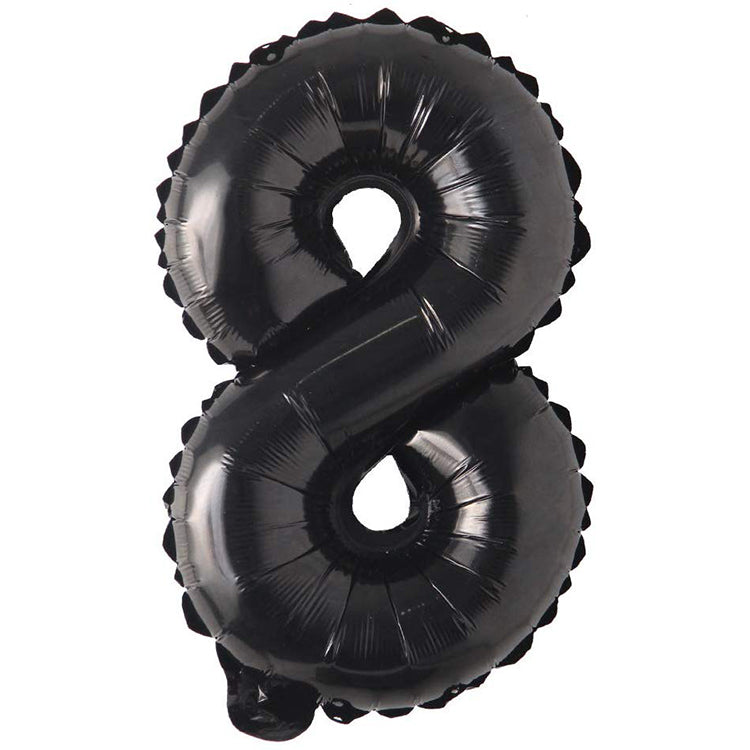 40" Siyah Rakam Folyo Balon - 8