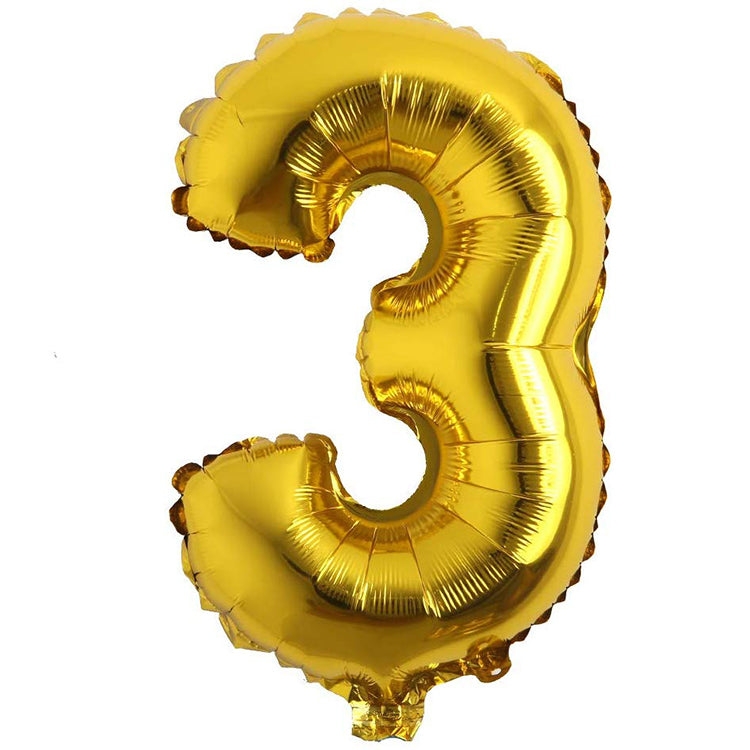 16" Gold Rakam Folyo Balon - 3