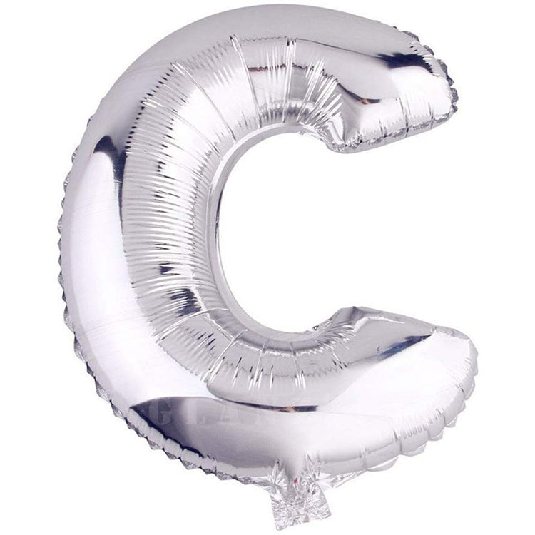 16" Gümüş Harf Folyo Balon - C