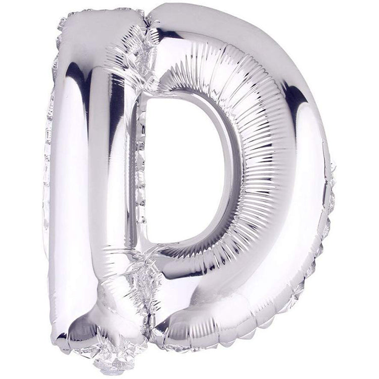 16" Gümüş Harf Folyo Balon - D
