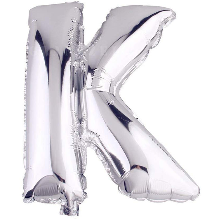 16" Gümüş Harf Folyo Balon - K