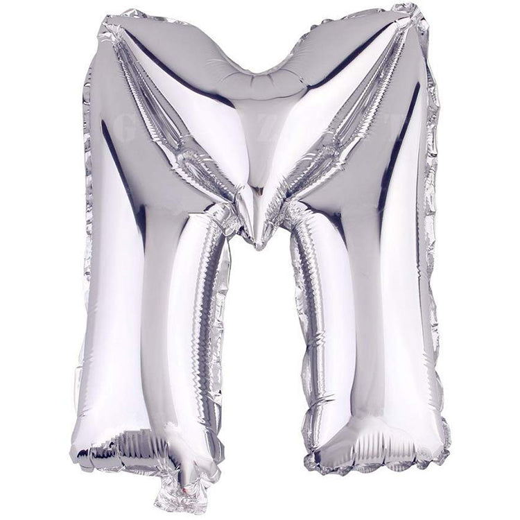 16" Gümüş Harf Folyo Balon - M