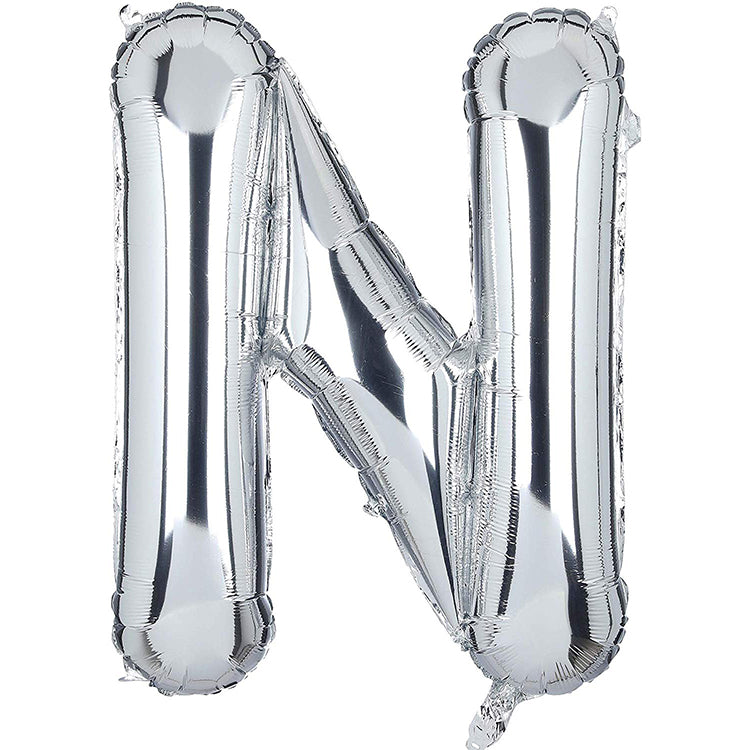 16" Gümüş Harf Folyo Balon - N