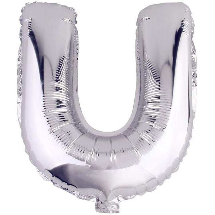 16" Gümüş Harf Folyo Balon - U