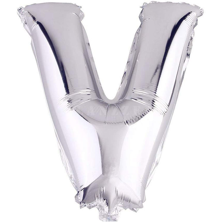 16" Gümüş Harf Folyo Balon - V