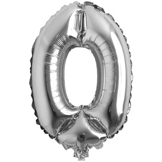 16" Gümüş Rakam Folyo Balon - 0