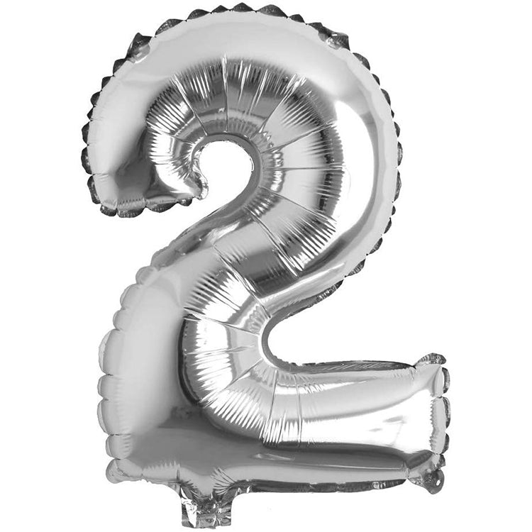 16" Gümüş Rakam Folyo Balon - 2