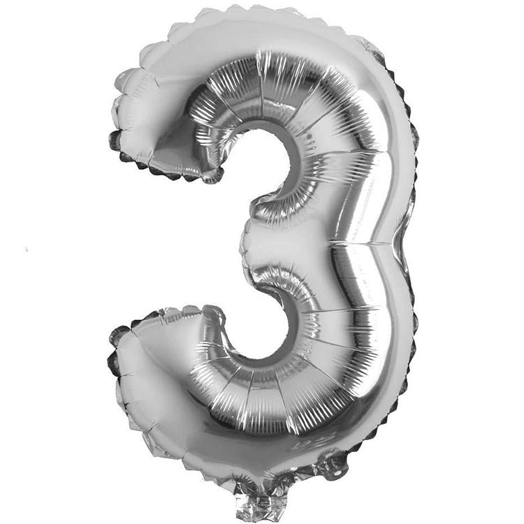 16" Gümüş Rakam Folyo Balon - 3