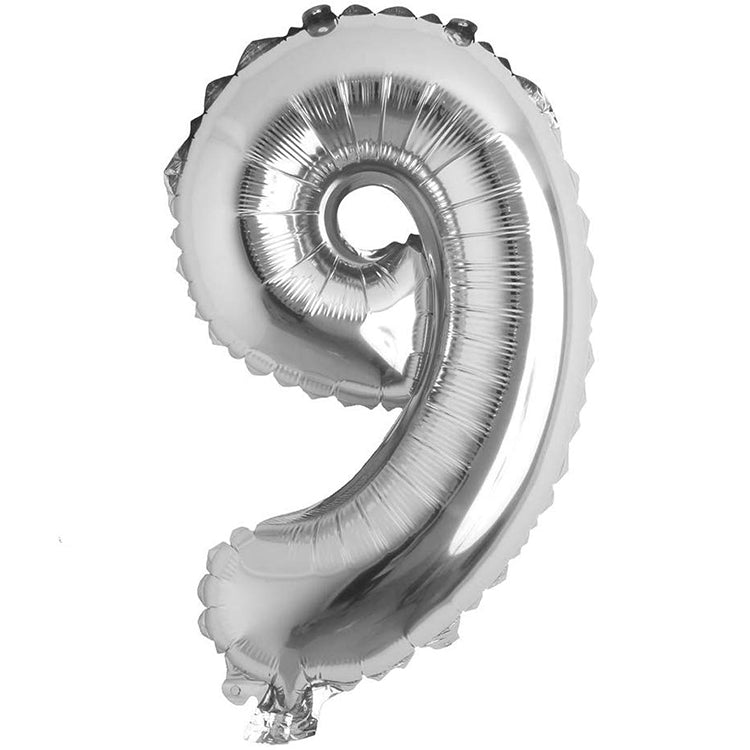 16" Gümüş Rakam Folyo Balon - 9