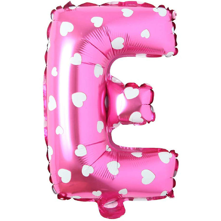 16" Kalpli Pembe Harf Folyo Balon - E