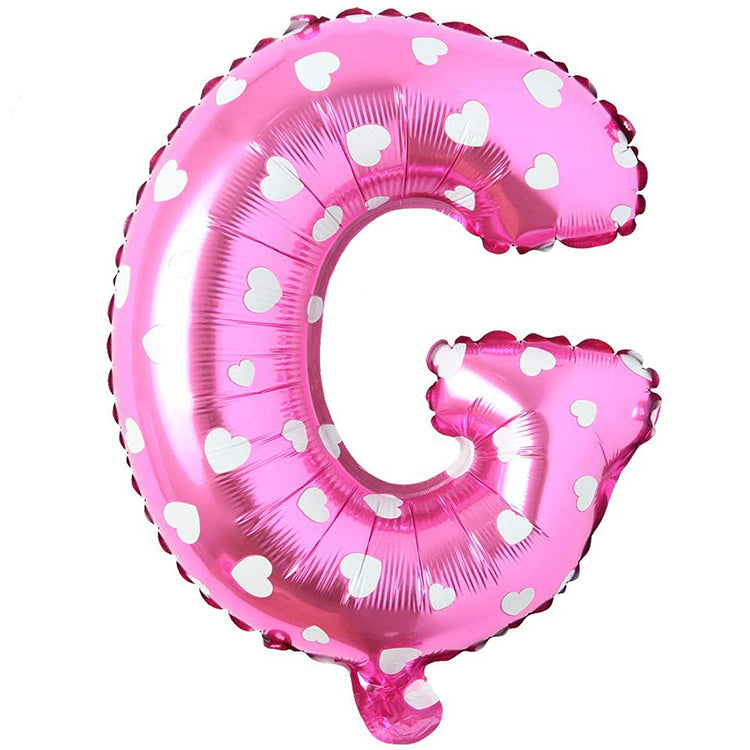 16" Kalpli Pembe Harf Folyo Balon - G
