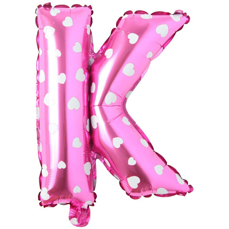 16" Kalpli Pembe Harf Folyo Balon - K