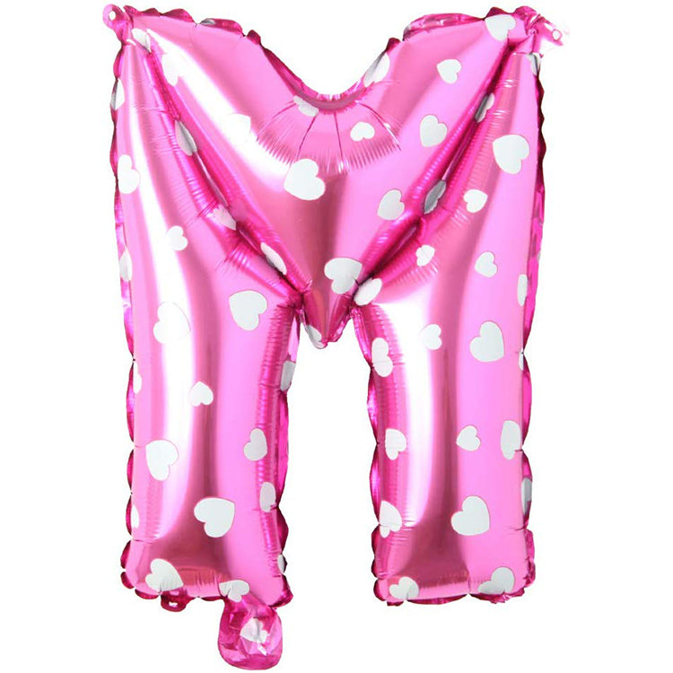16" Kalpli Pembe Harf Folyo Balon - M