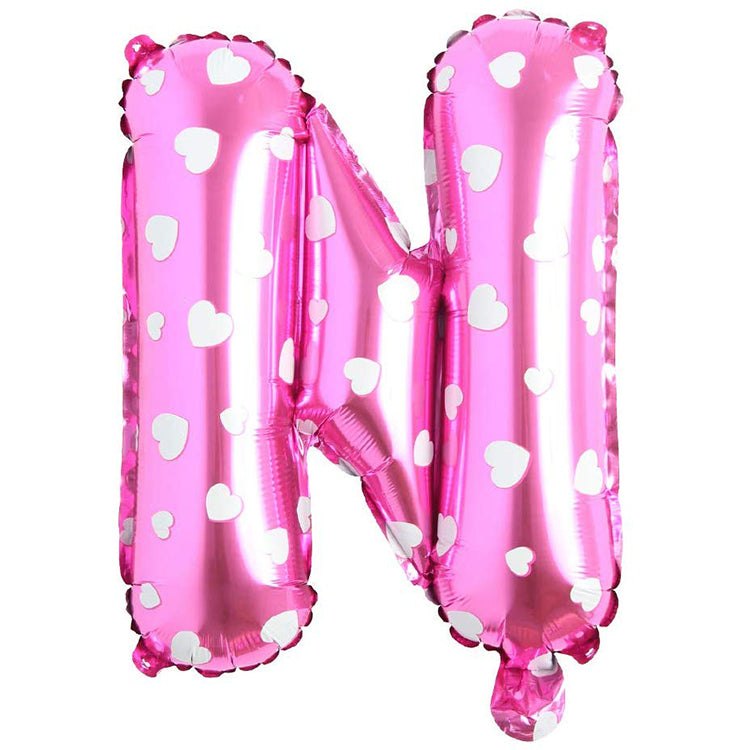 16" Kalpli Pembe Harf Folyo Balon - N