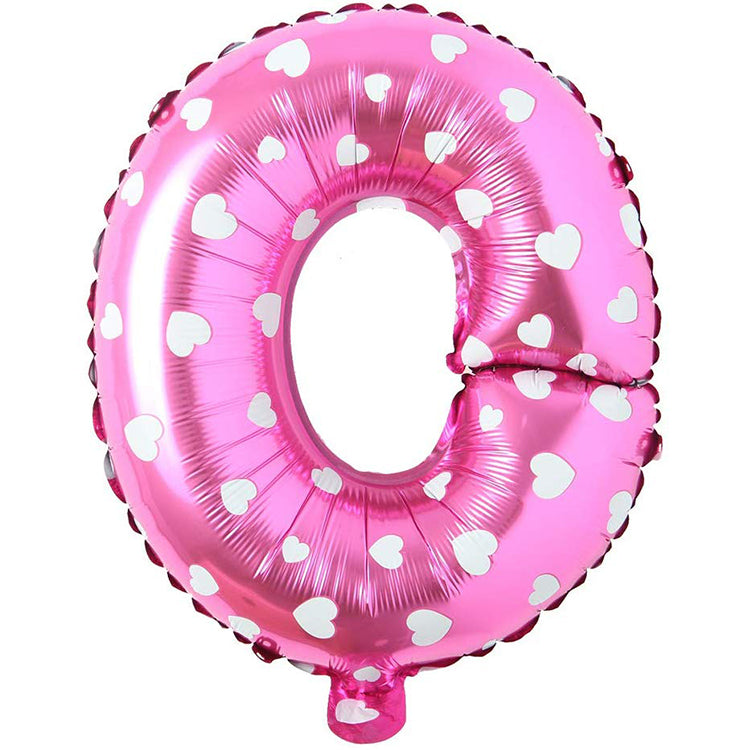 16" Kalpli Pembe Harf Folyo Balon - O
