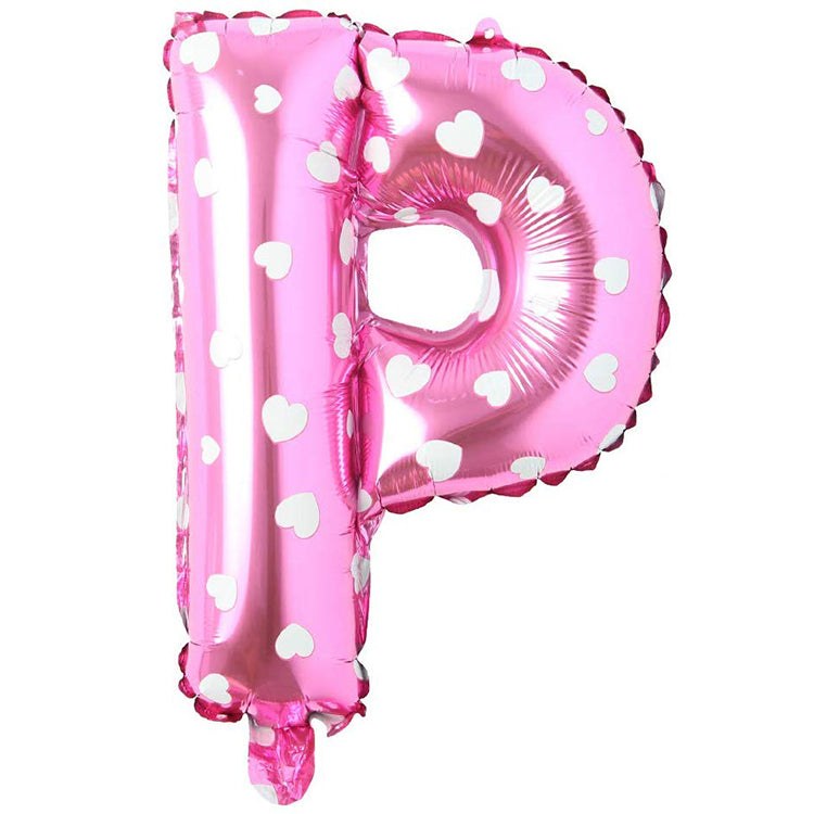 16" Kalpli Pembe Harf Folyo Balon - P