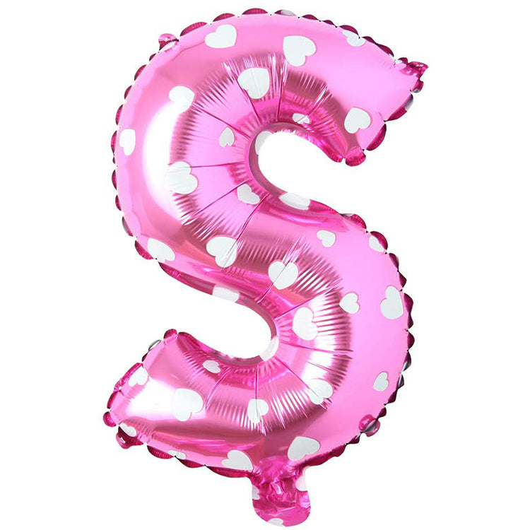 16" Kalpli Pembe Harf Folyo Balon - S