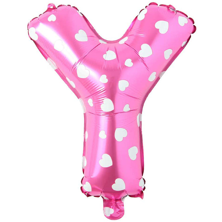 16" Kalpli Pembe Harf Folyo Balon - Y