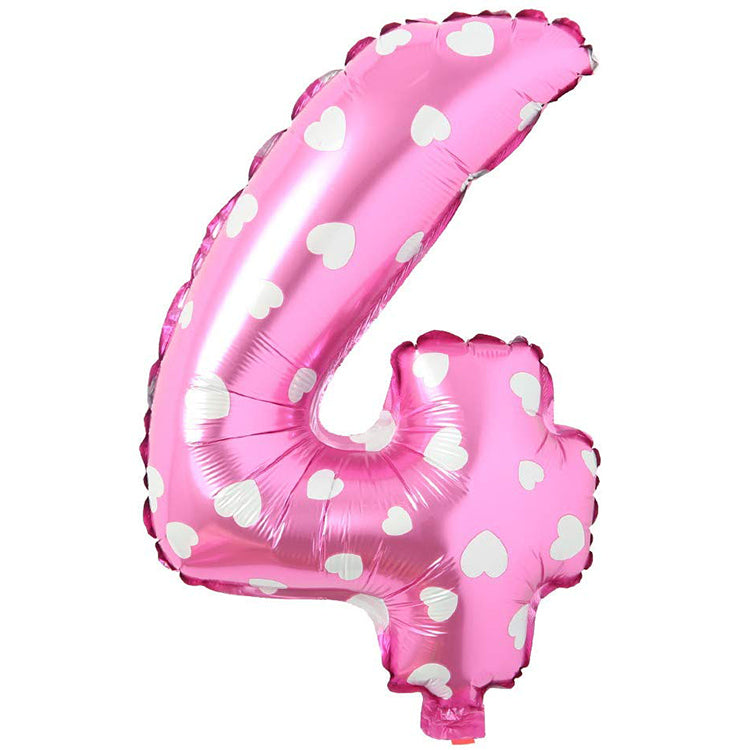 16" Kalpli Pembe Rakam Folyo Balon (3695)