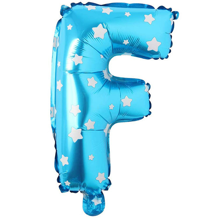 16" Yıldızlı Mavi Harf Folyo Balon - F