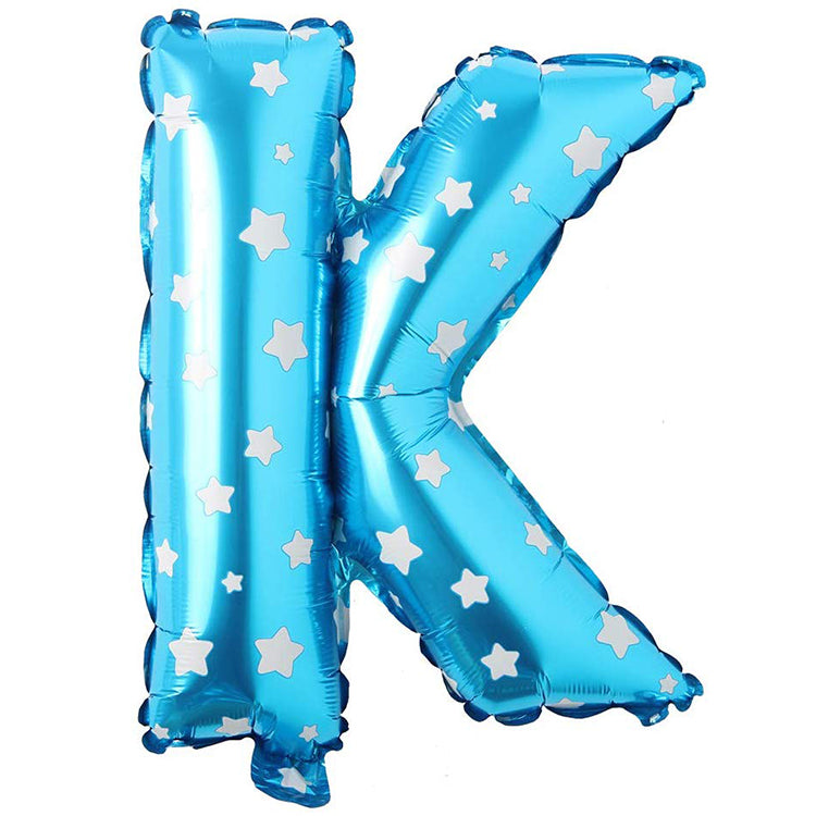16" Yıldızlı Mavi Harf Folyo Balon - K