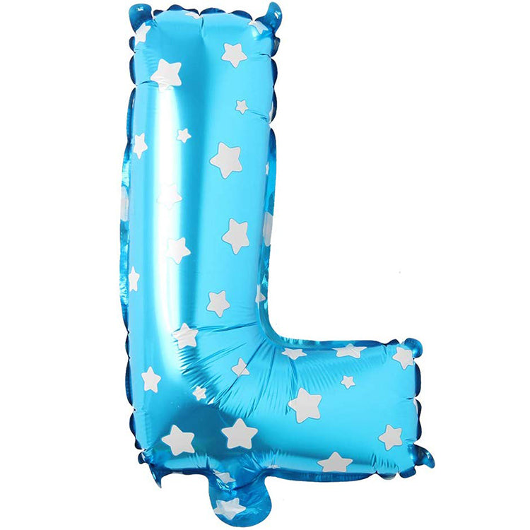 16" Yıldızlı Mavi Harf Folyo Balon - L