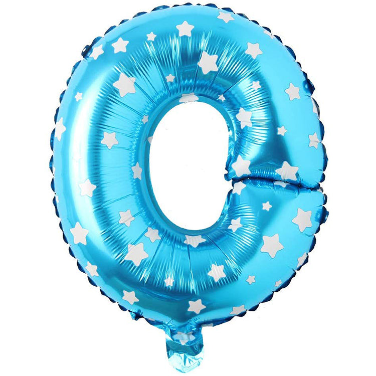 16" Yıldızlı Mavi Harf Folyo Balon - O