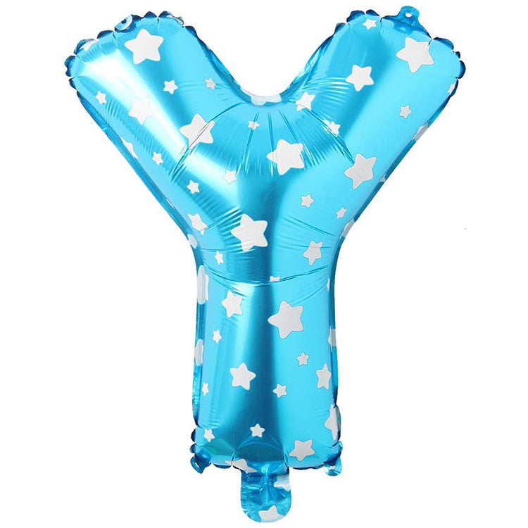 16" Yıldızlı Mavi Harf Folyo Balon - Y