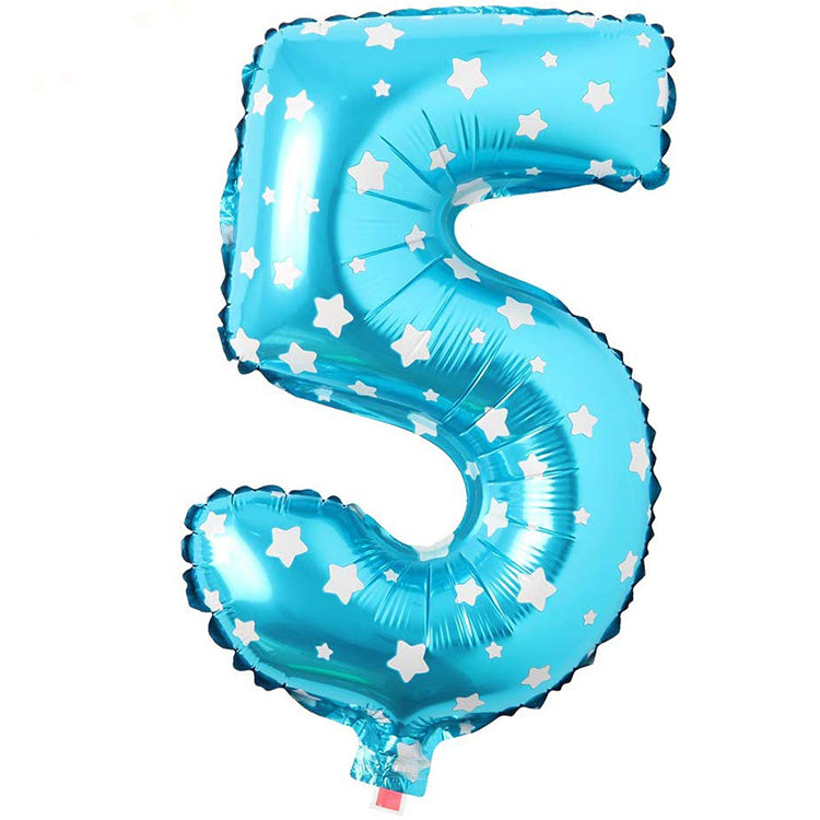 16" Yıldızlı Mavi Rakam Folyo Balon (4029)